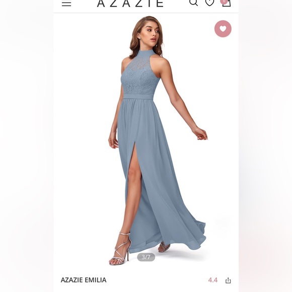 Azazie Emilia Dusty Blue Bridesmaid Dress - Picture 4 of 14